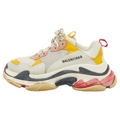Balenciaga Tricolor Mesh and Leather Triple S Sneakers Size 39