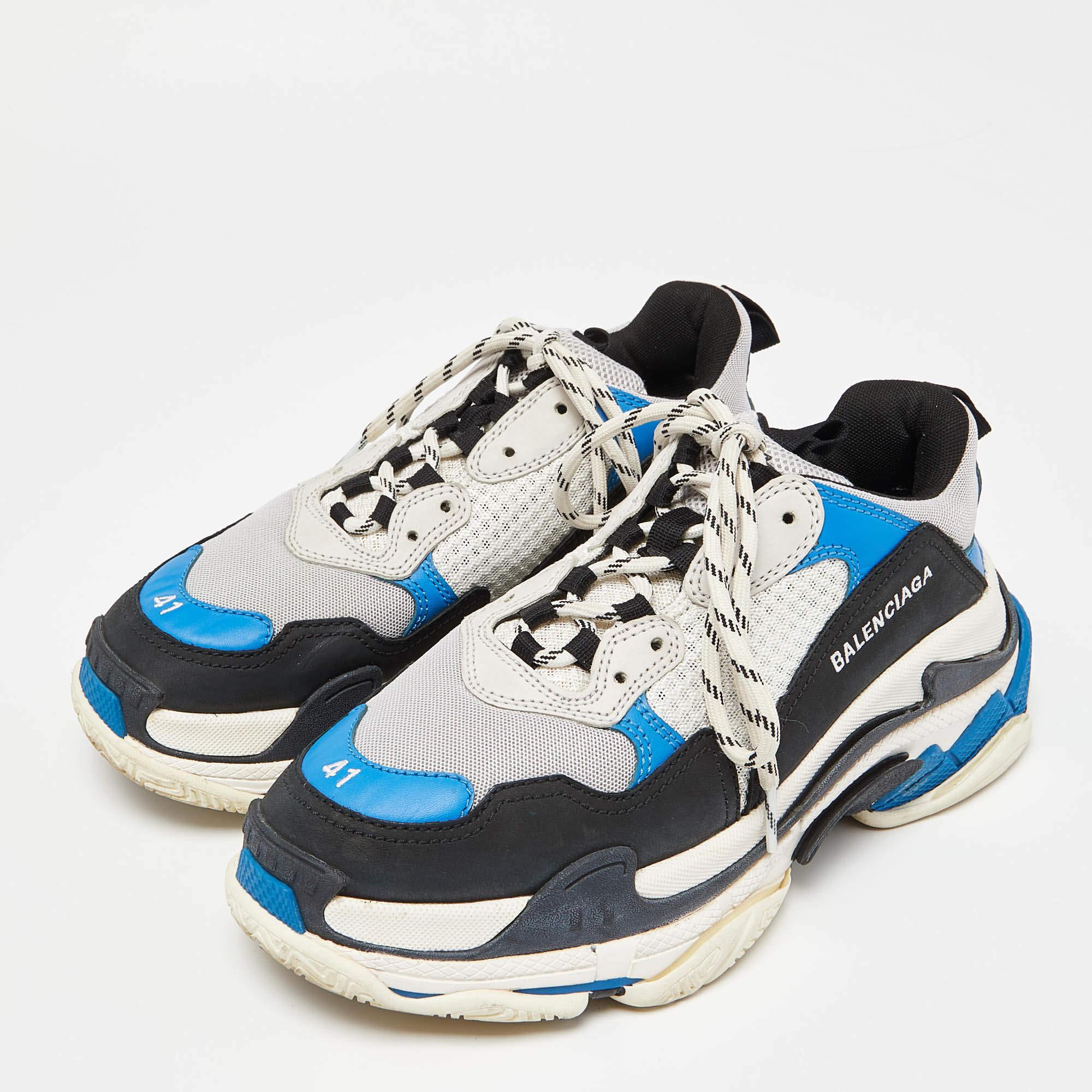 Balenciaga Tricolor Mesh and Leather Triple S Sneakers Size 41 1