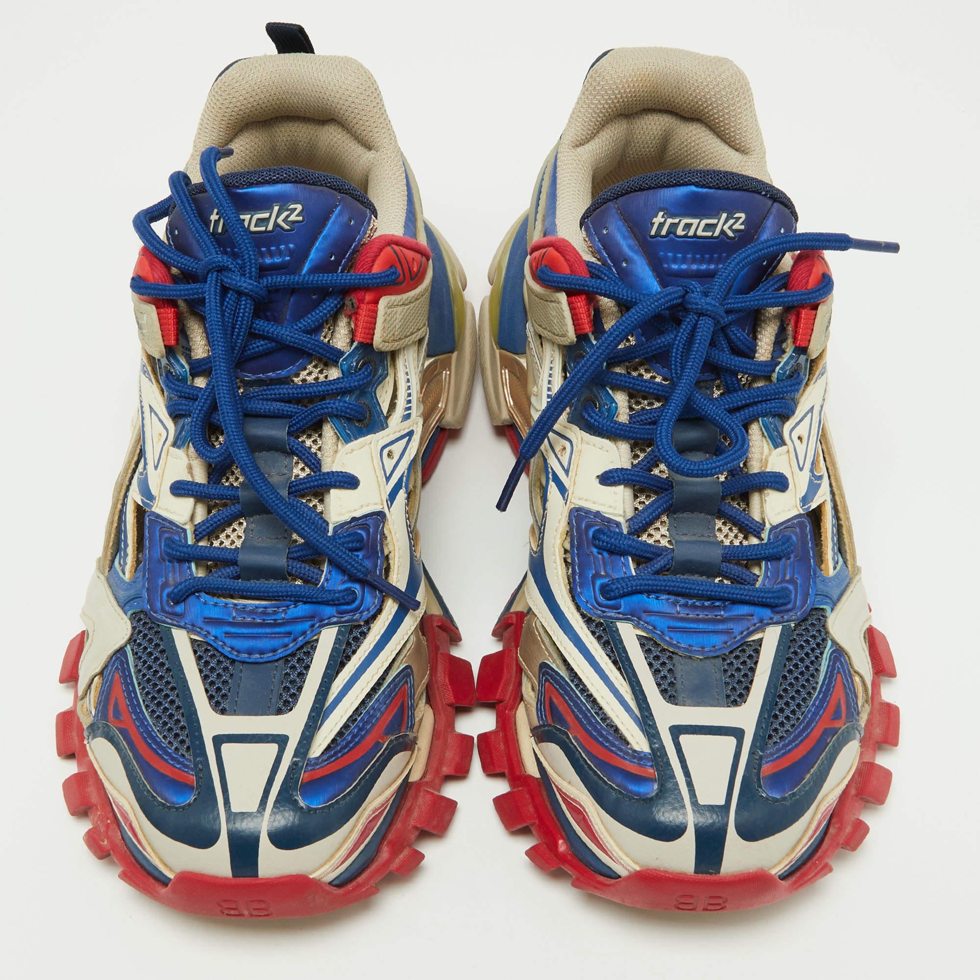 Balenciaga Tricolor Rubber and Mesh Track 2 Sneakers Size 41 1