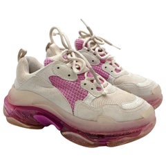 Used Balenciaga Triple S Clear Sole White&Pink Sneakers - US size 8 
