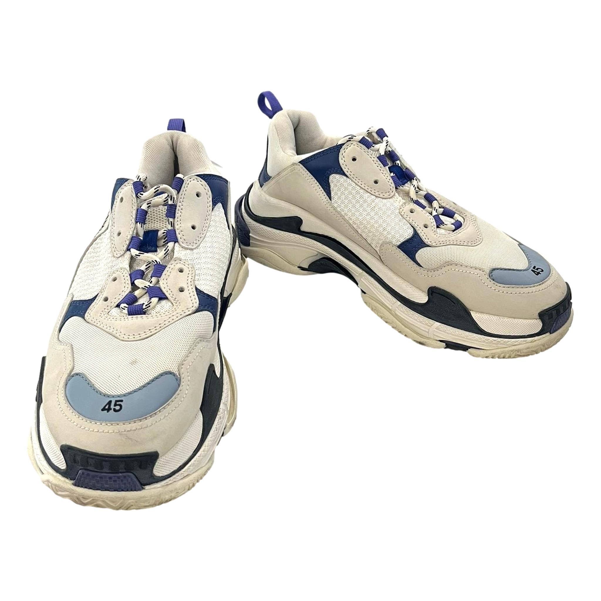 Beige Balenciaga Triple S Leather, Nubuck & Mesh Sneakers