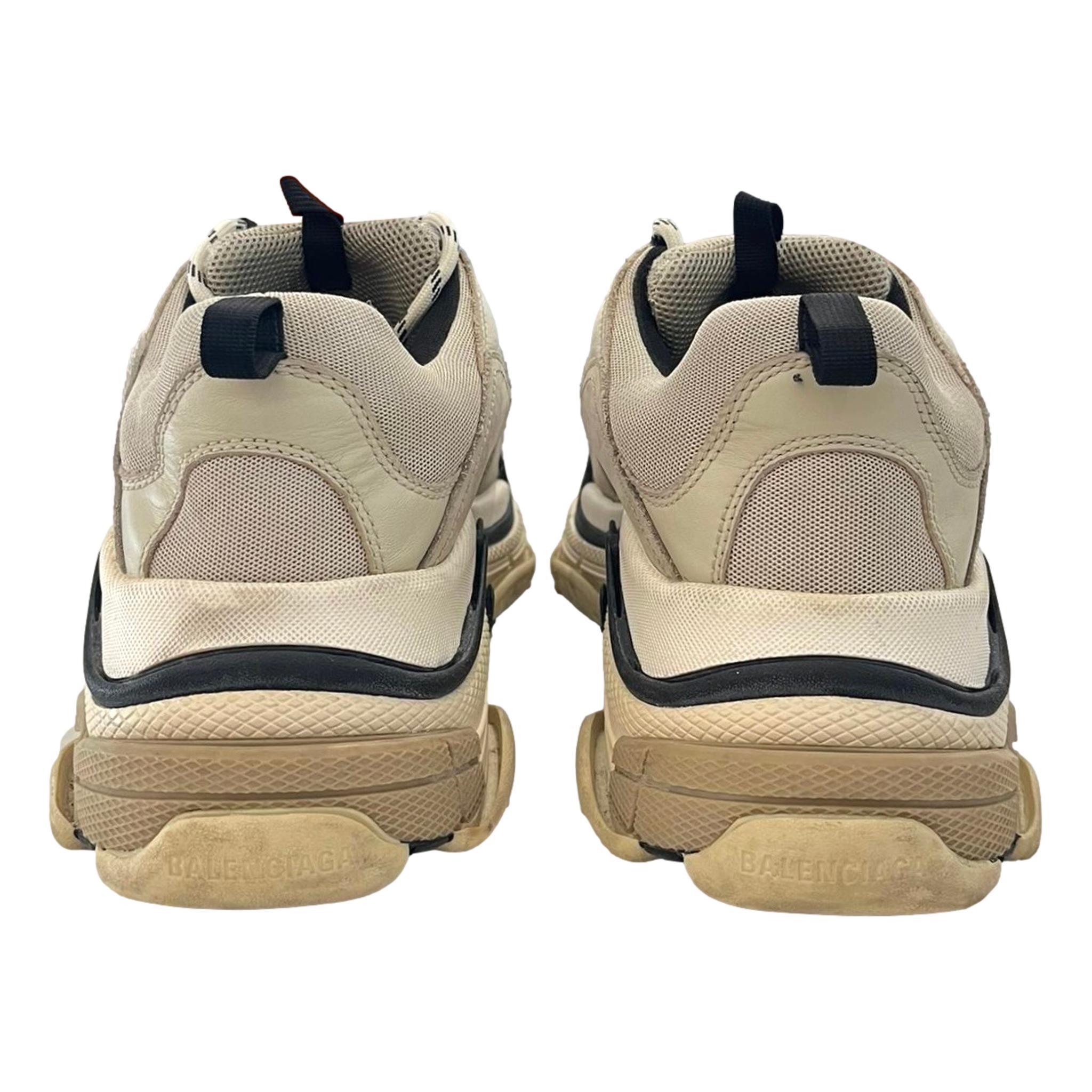 Balenciaga Triple S Leather, Nubuck & Mesh Sneakers In Good Condition In London, GB