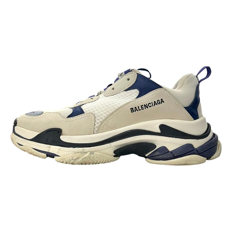 Balenciaga Triple S Leather Nubuck and Mesh Sneakers For Sale at 1stDibs