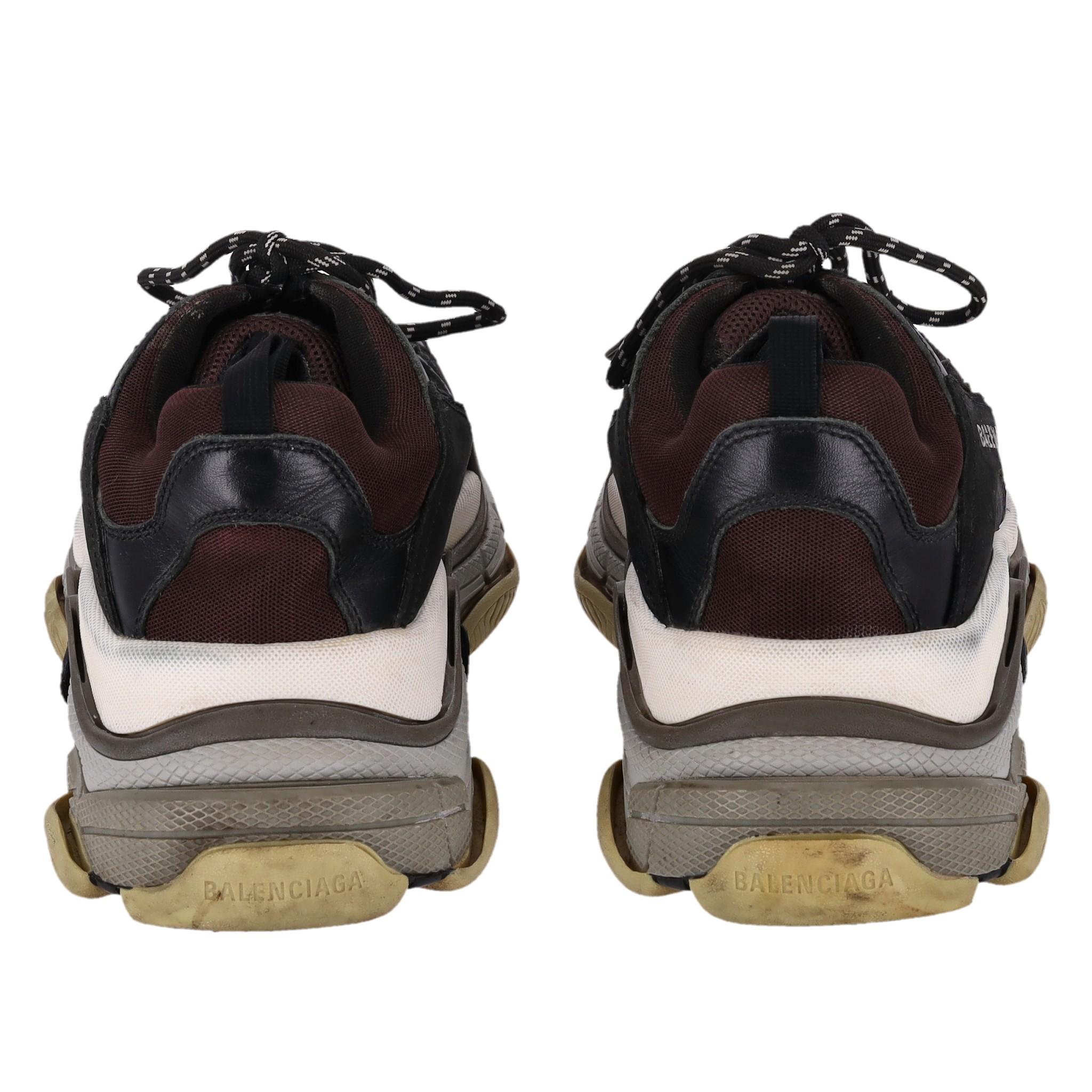 Balenciaga Triple S Leather, Nubuck & Mesh Sneakers In Good Condition In London, GB