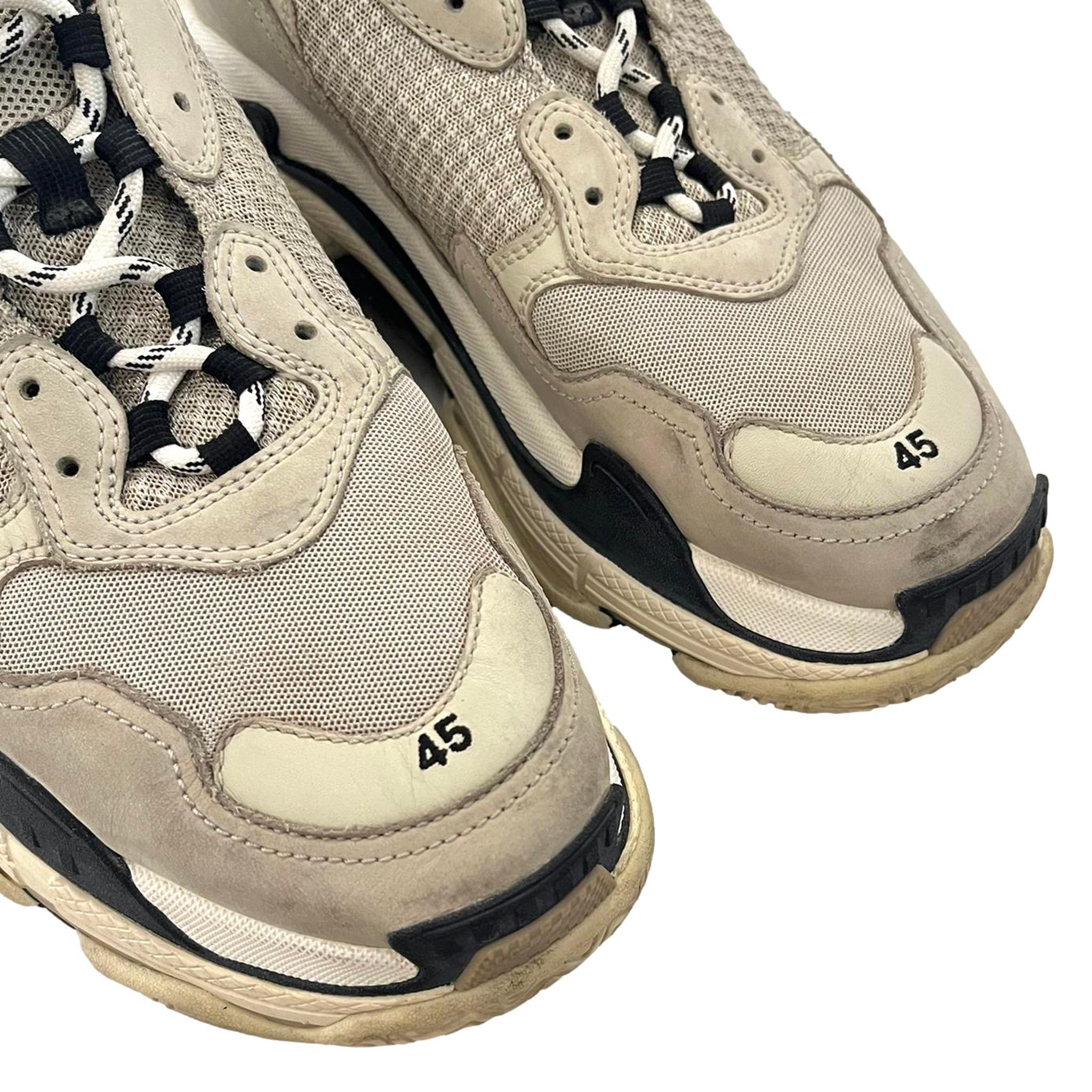 Balenciaga Triple S Leather, Nubuck & Mesh Sneakers 1