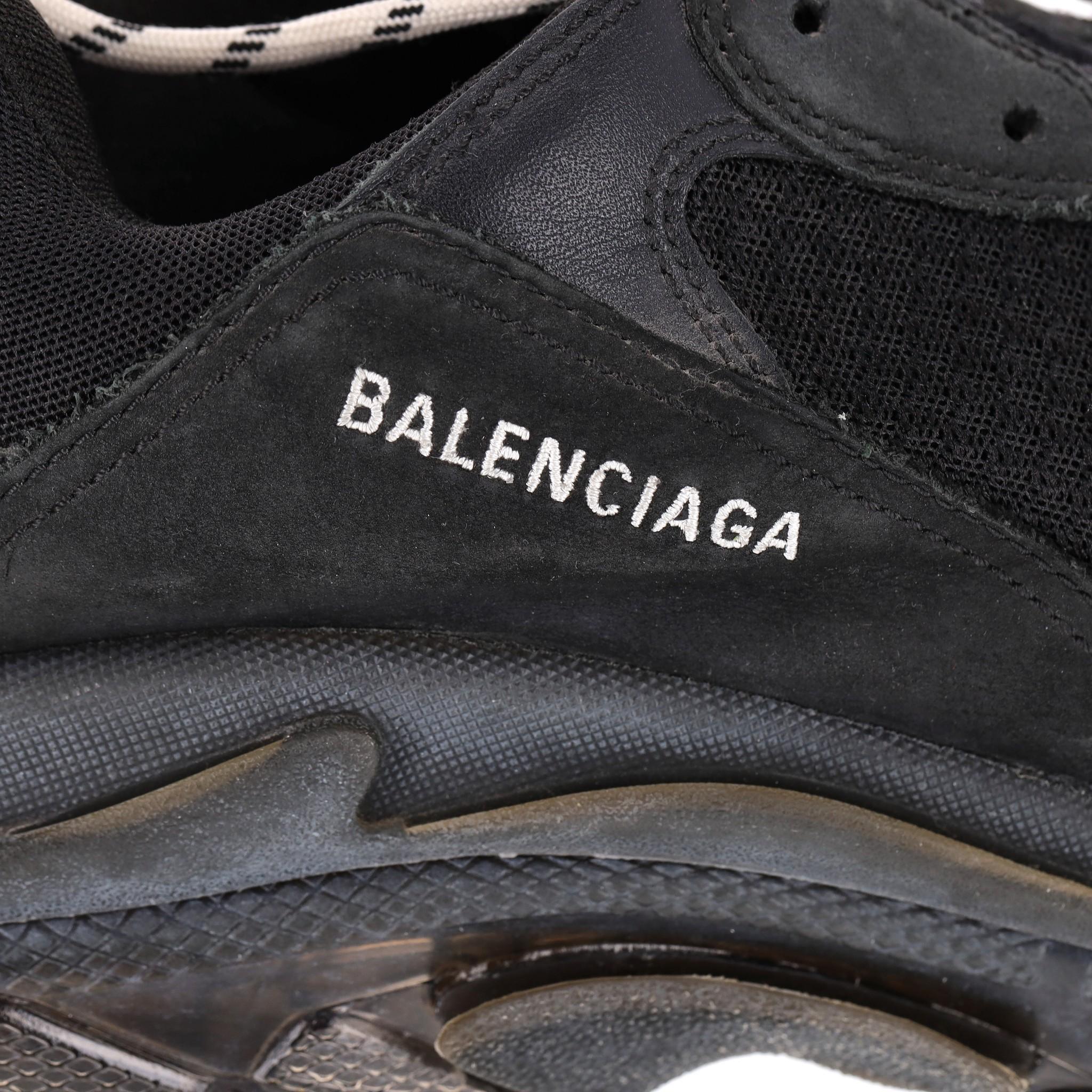 Balenciaga Triple S Leather, Nubuck & Mesh Sneakers 1