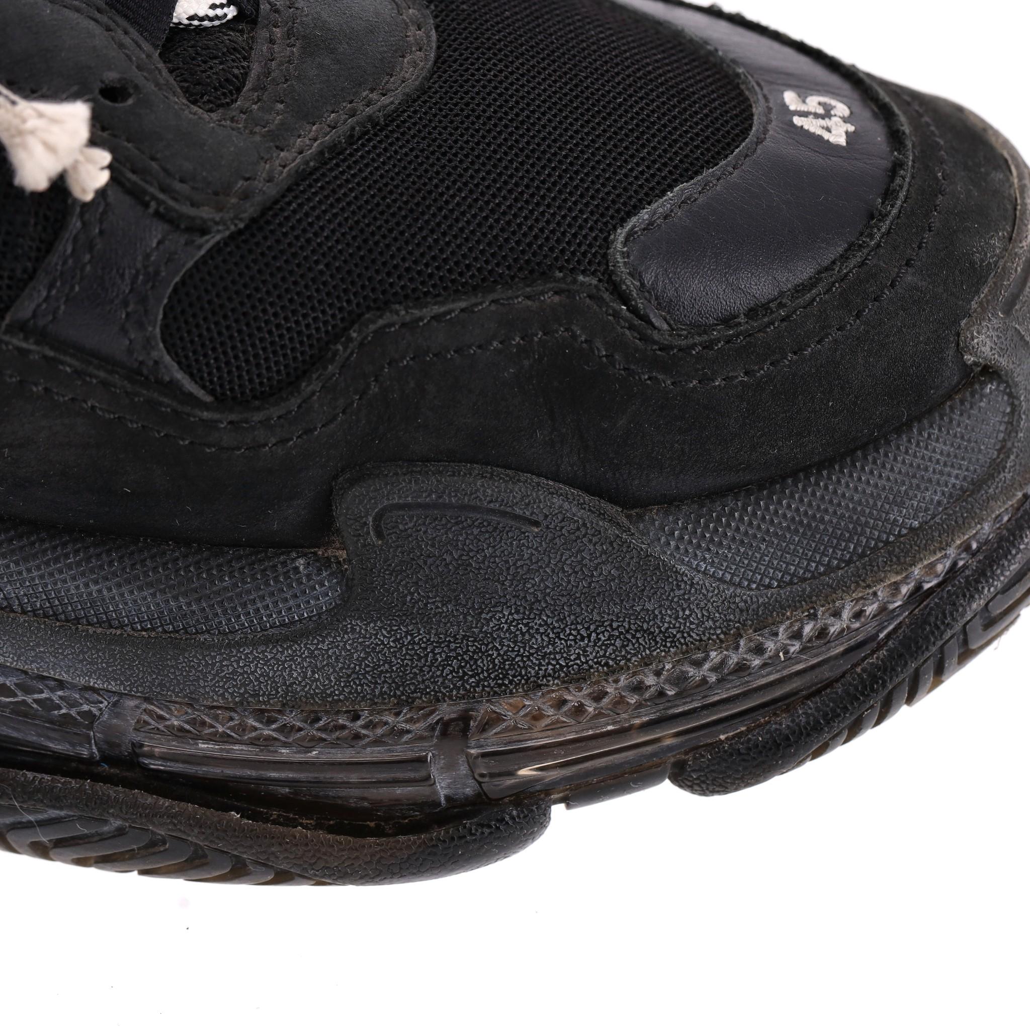 Balenciaga Triple S Leather, Nubuck & Mesh Sneakers 3