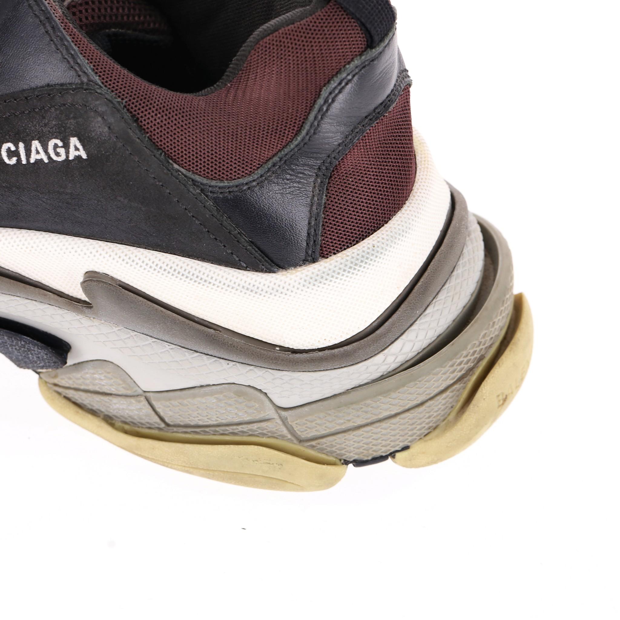 Balenciaga Triple S Leather, Nubuck & Mesh Sneakers 4