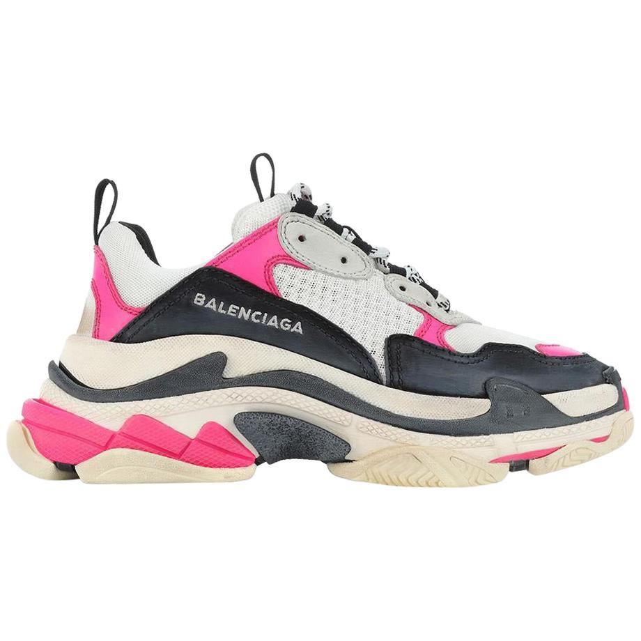 Balenciaga Triple S Suede Leather and Mesh Sneakers at 1stDibs