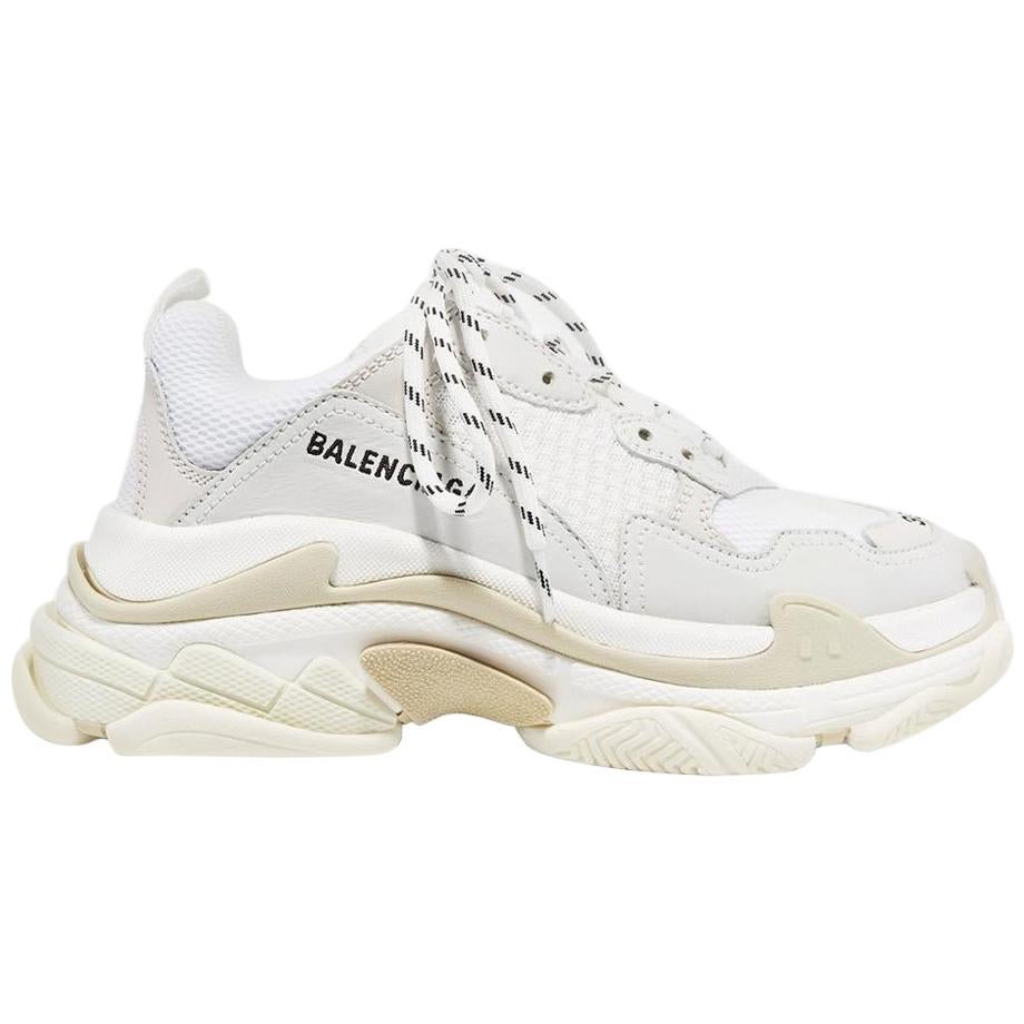 Balenciaga Triple S Suede Leather 
Mesh Sneakers