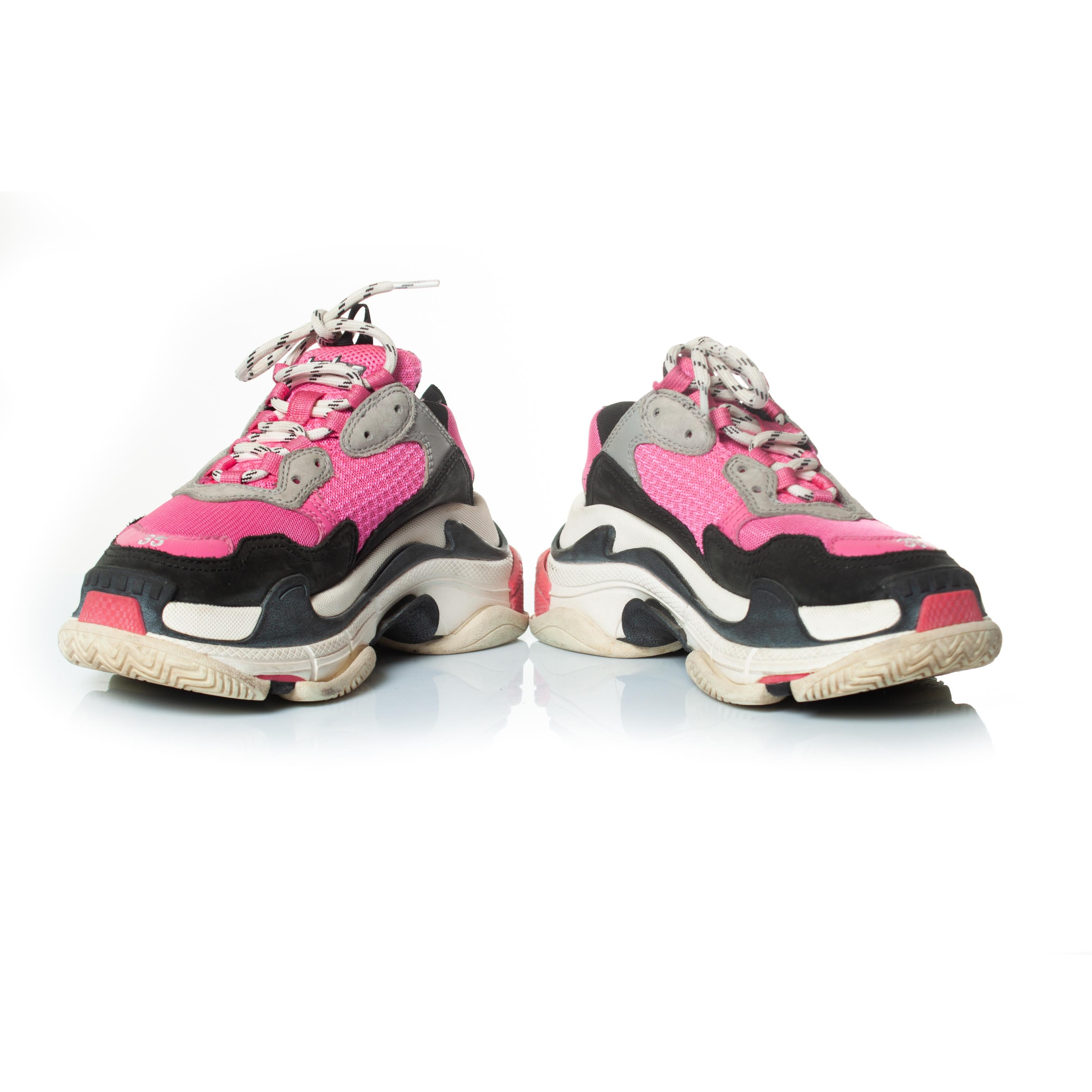 Beige Balenciaga, Triple S trainers in pink For Sale