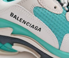 Balenciaga Triple S Trainers Sneakers Turquoise Grey