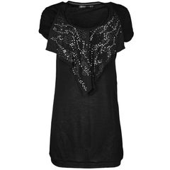 Balenciaga. T's Black Studded T-Shirt Sz FR34