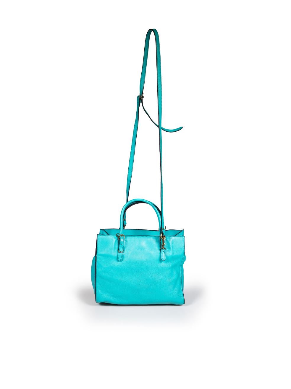 Balenciaga Turquoise Calfskin Papier Mini A4 Zip Around Bag In Excellent Condition In London, GB