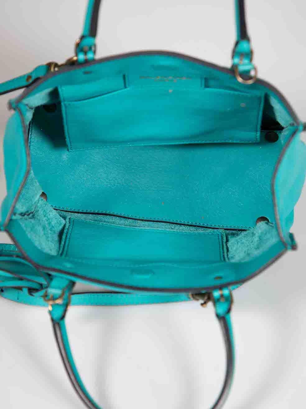 Balenciaga Turquoise Calfskin Papier Mini A4 Zip Around Bag 1