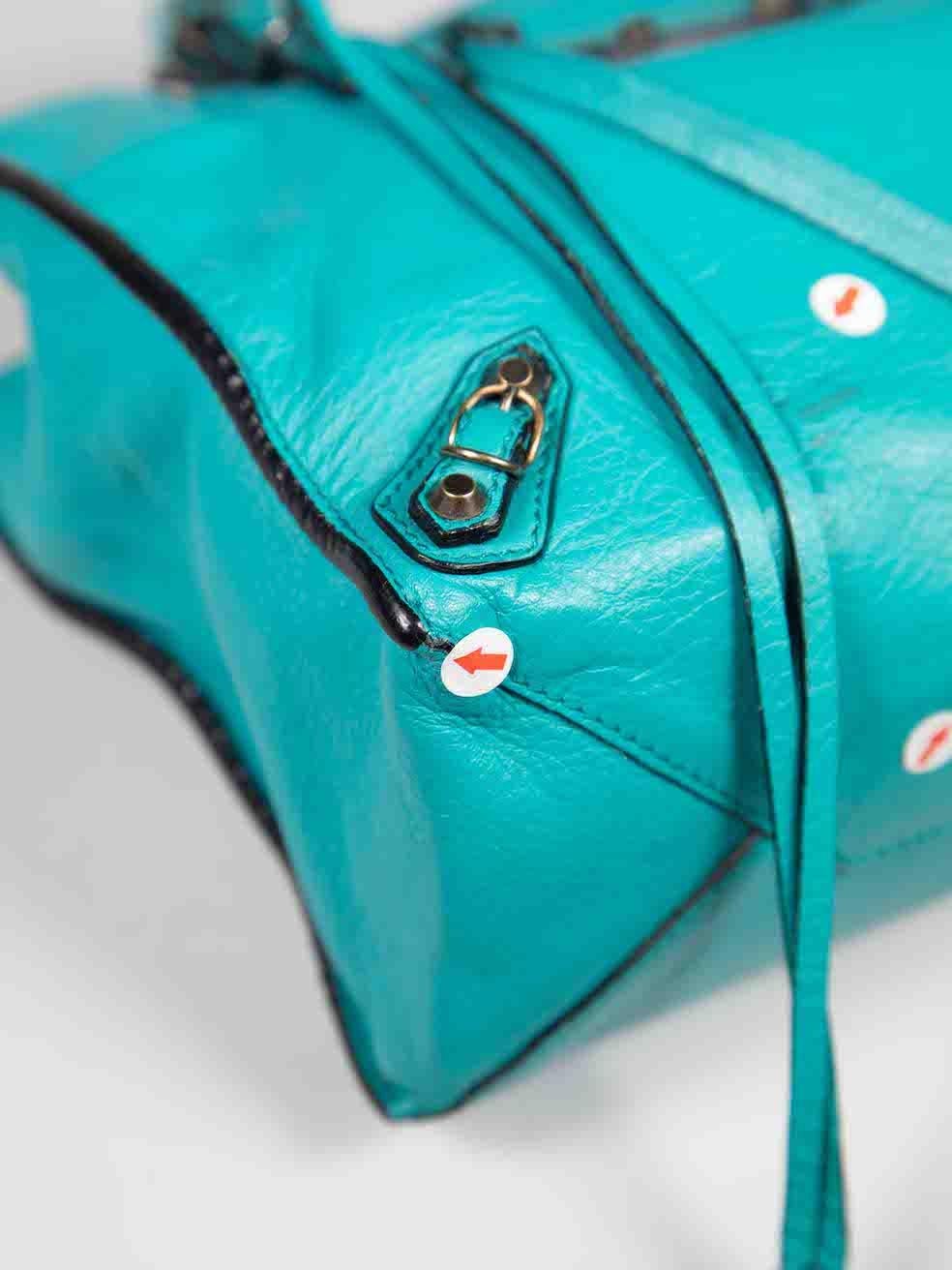 Balenciaga Turquoise Calfskin Papier Mini A4 Zip Around Bag 2
