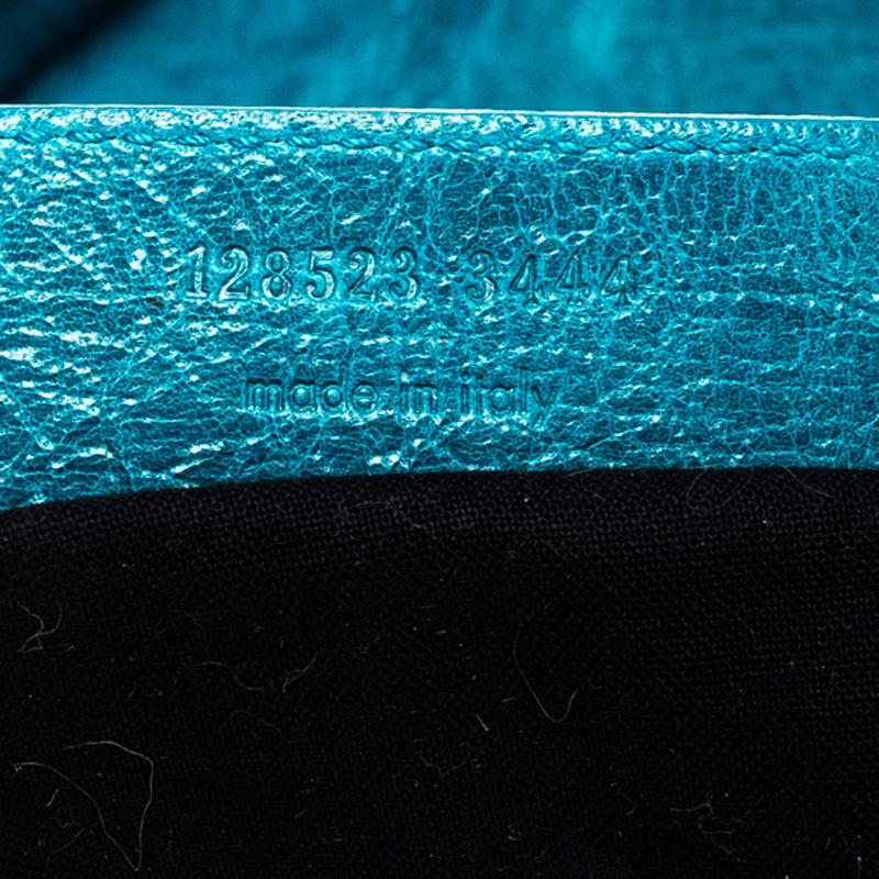 Balenciaga Turquoise Leather RH Twiggy Tote 5