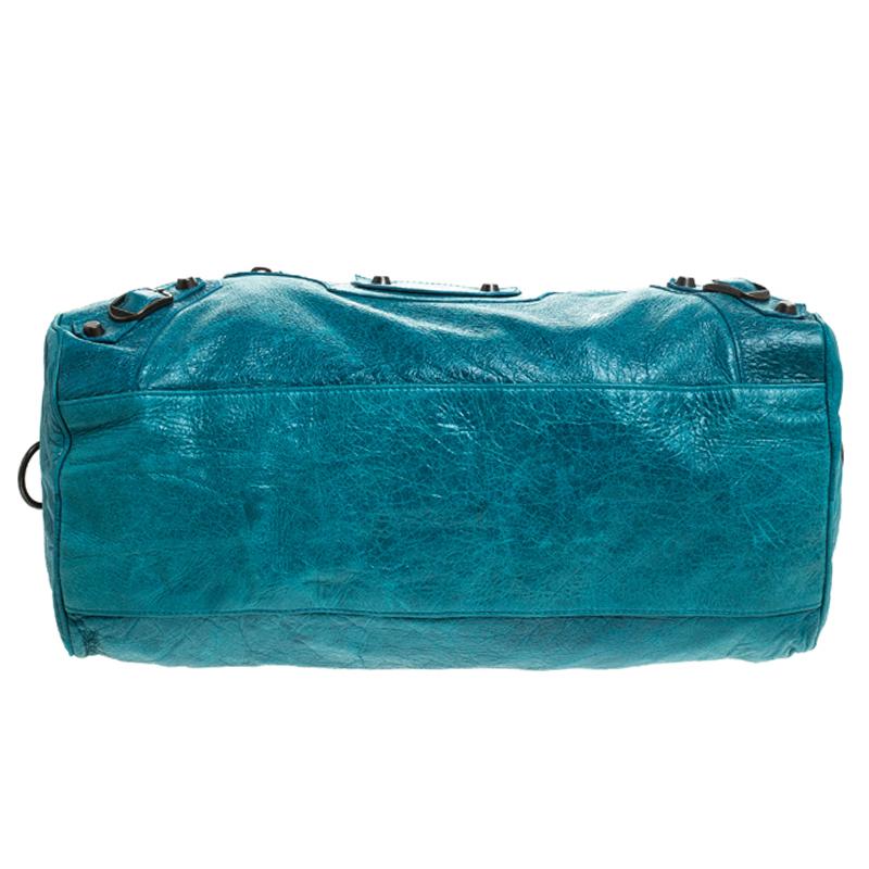 Balenciaga Turquoise Leather RH Twiggy Tote 6