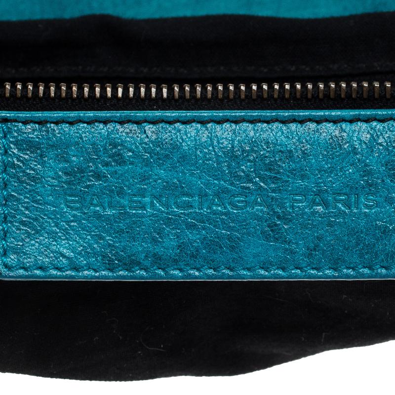 Balenciaga Turquoise Leather RH Twiggy Tote 4