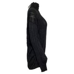Balenciaga Turtleneck Rib Knit Sweater in Black Silk