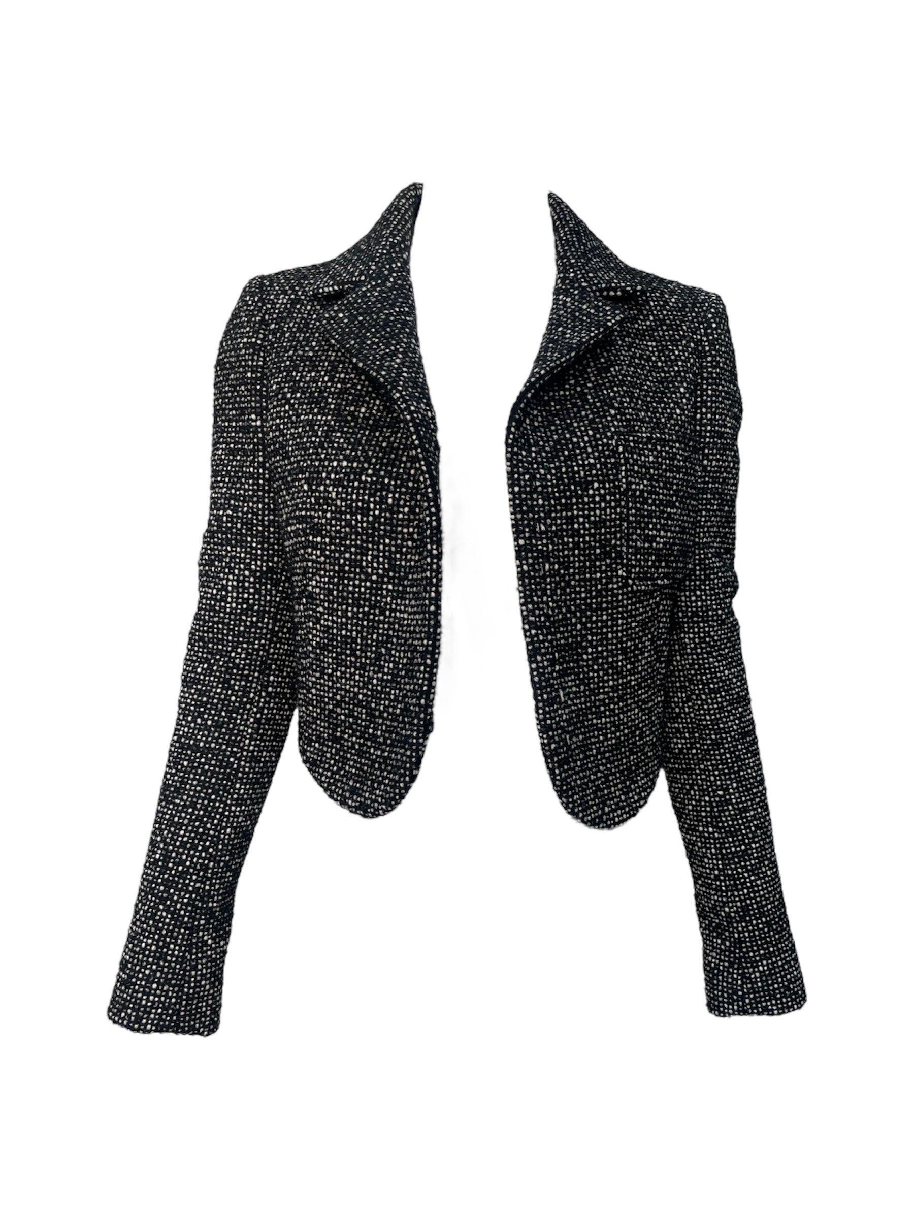 Nero Blazer sartoriale in tweed di Balenciaga, 2003 in vendita