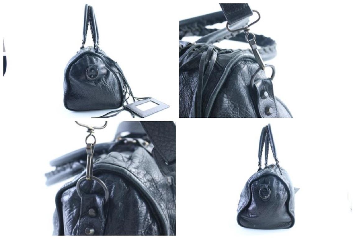 Balenciaga Twiggy 2way 24balr0605 Black Leather Weekend/Travel Bag 1