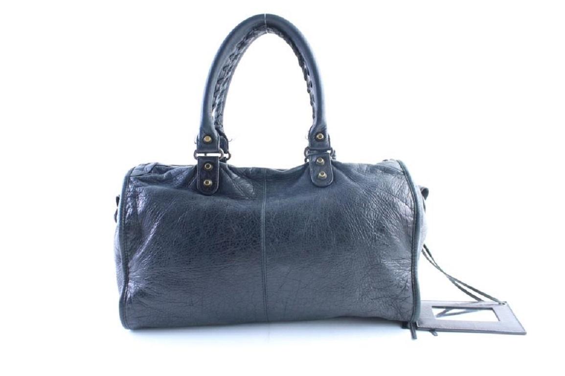 Balenciaga Twiggy 2way 24balr0605 Black Leather Weekend/Travel Bag 2
