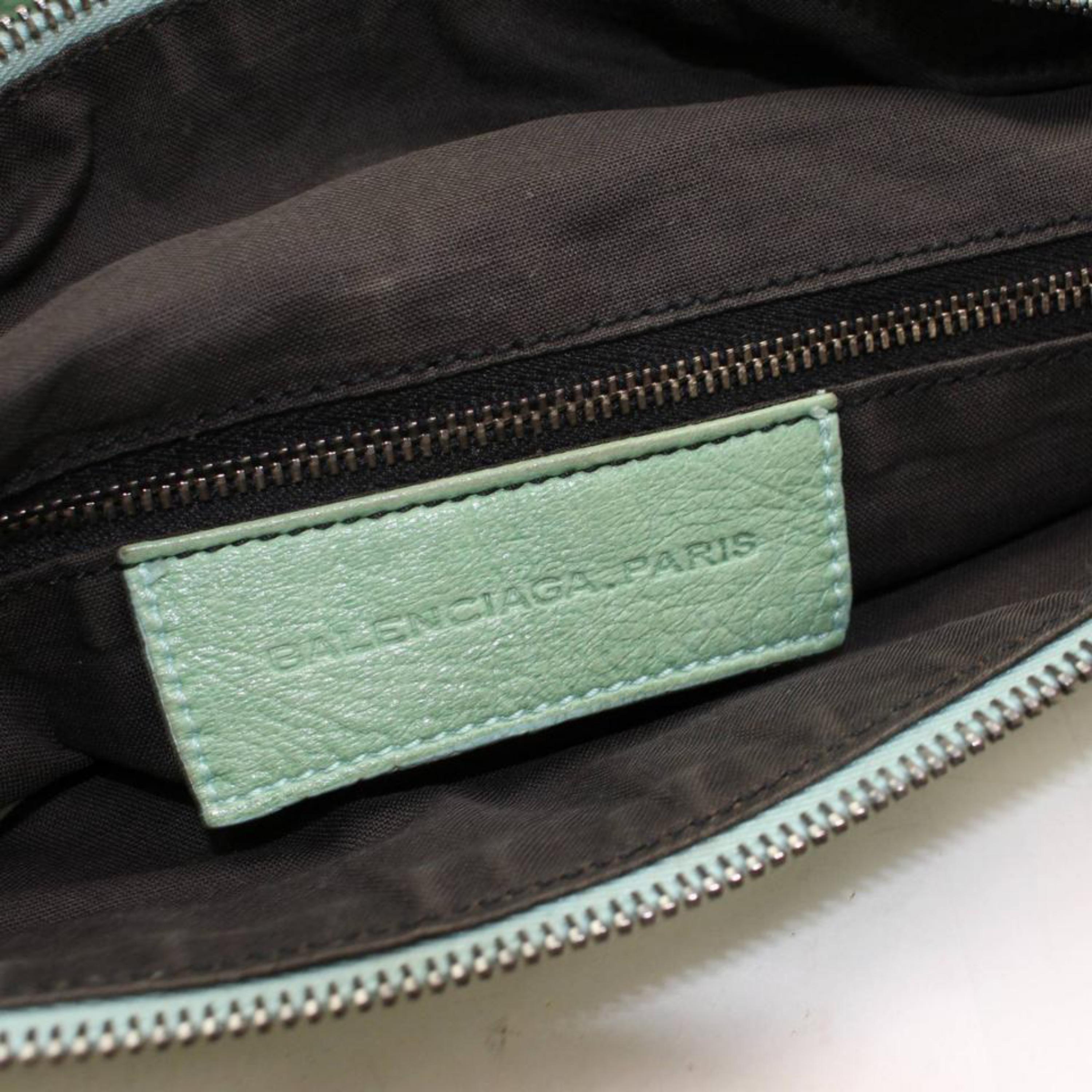 Gray Balenciaga Twiggy 2way 868287 Green Leather Shoulder Bag For Sale