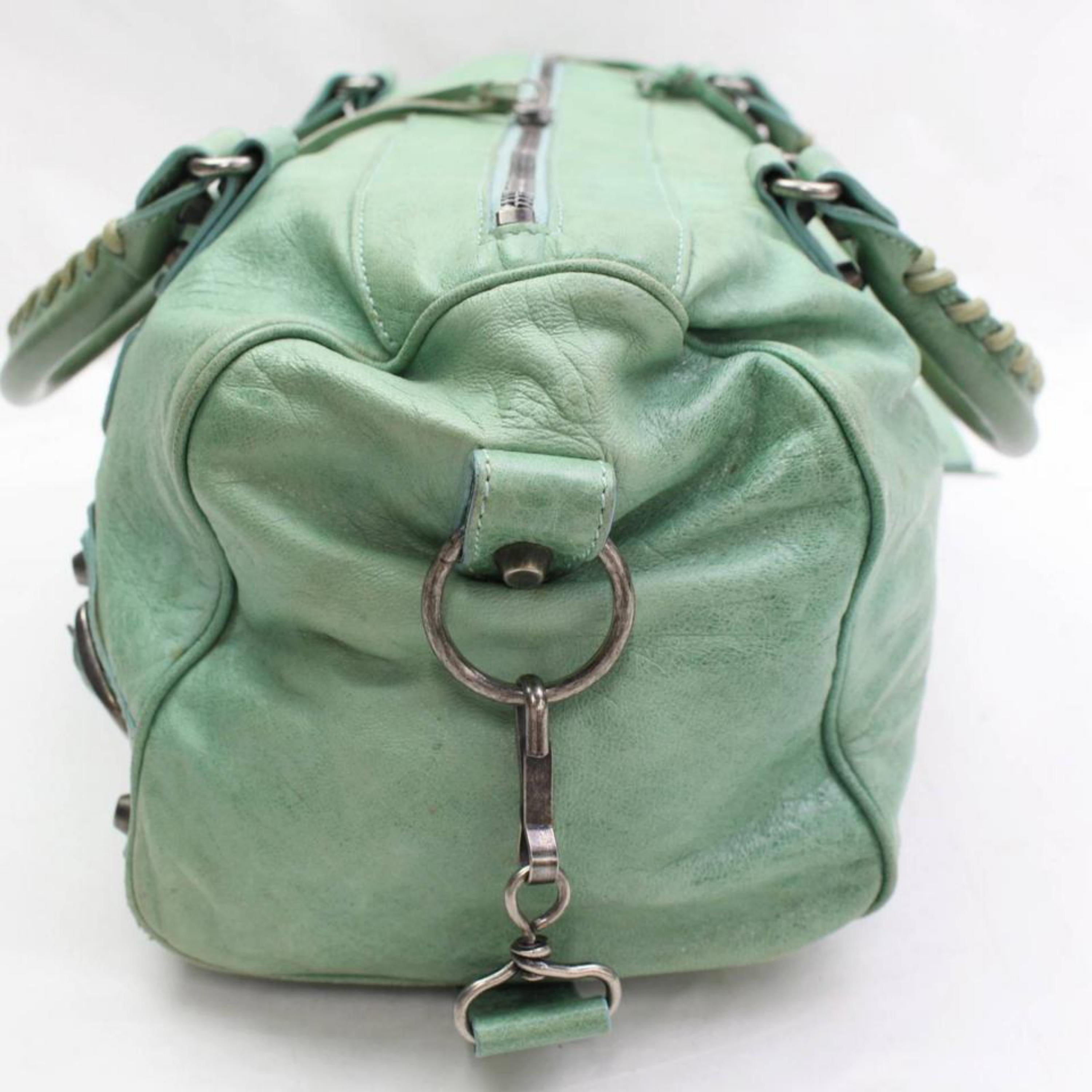 Balenciaga Twiggy 2way 868287 Green Leather Shoulder Bag For Sale 2