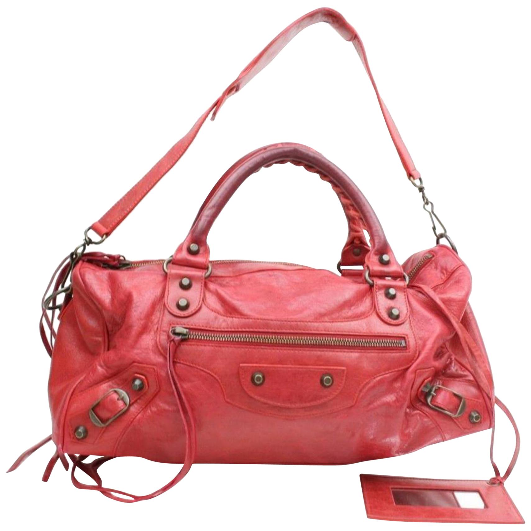 Balenciaga Twiggy 2way 870065 Red Leather Shoulder Bag For Sale