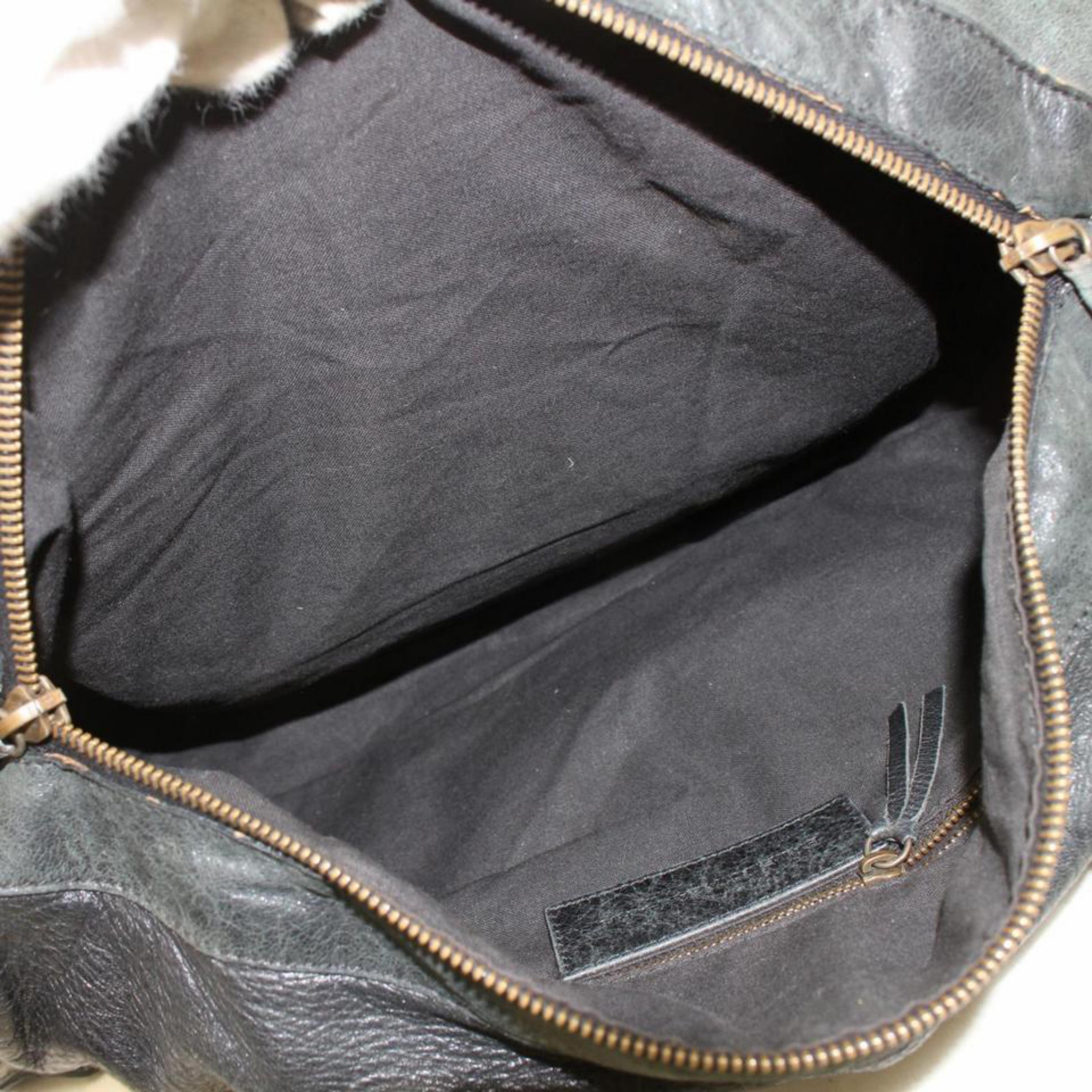 Balenciaga Twiggy 2way Boston 868686 Green Leather Shoulder Bag For Sale 5