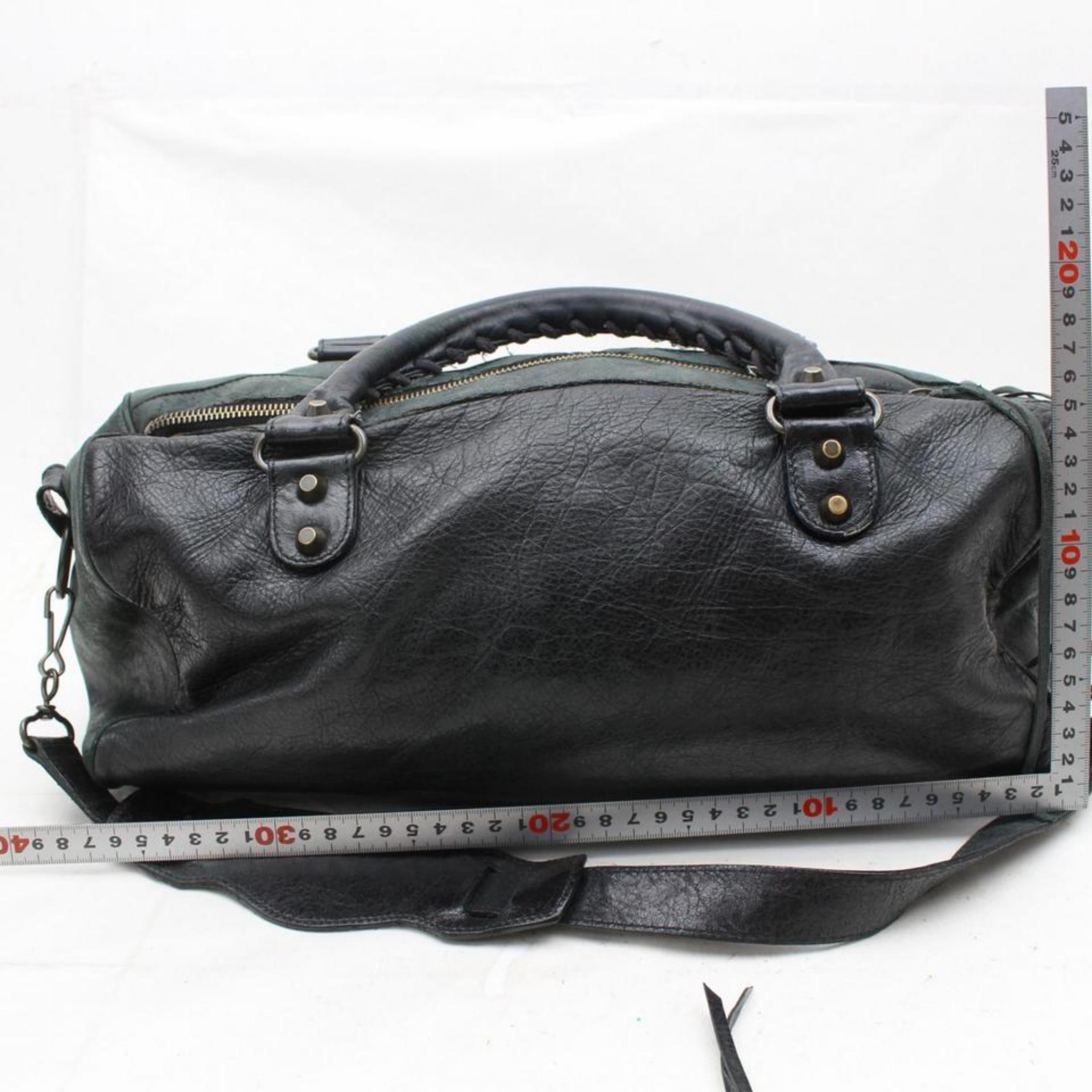 Women's Balenciaga Twiggy 2way Boston 868686 Green Leather Shoulder Bag For Sale