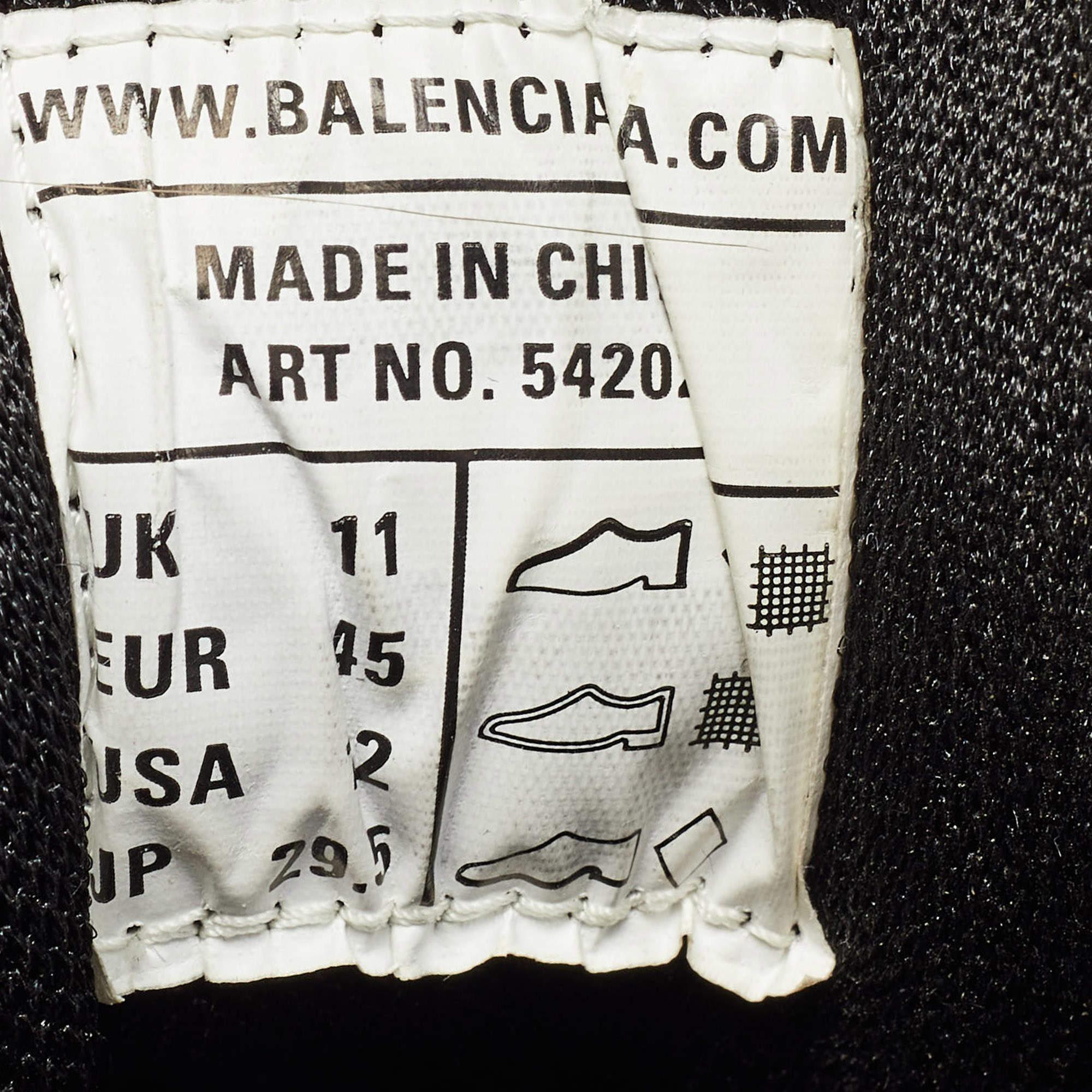 Balenciaga Two Tone Faux Leather and Mesh Track Sneakers Size 45 2
