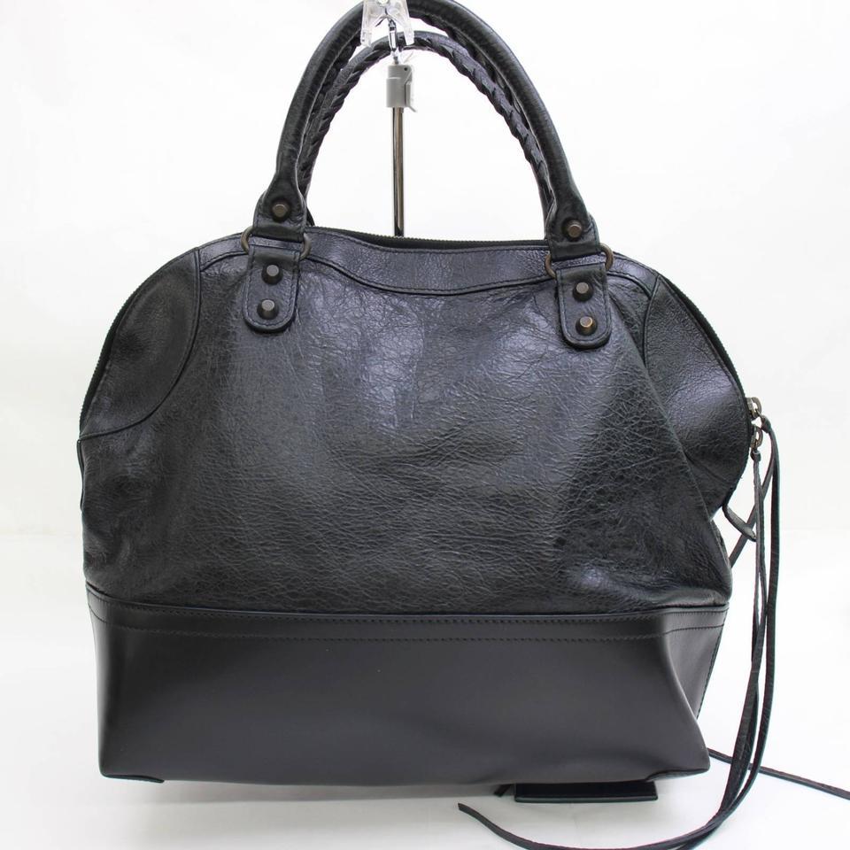 Balenciaga (Ultra Rare) City Tote 867395 Black Leather Weekend/Travel Bag For Sale 1