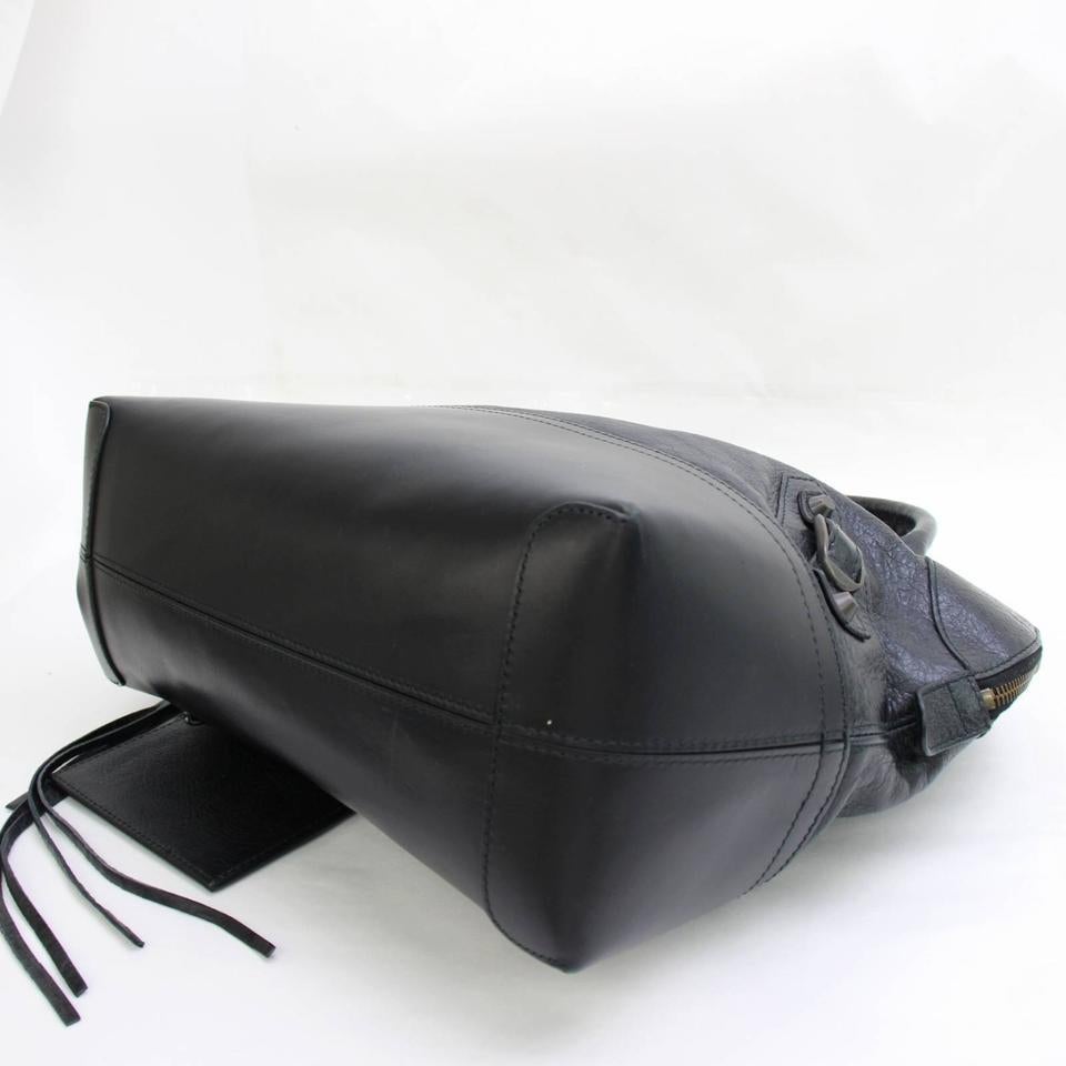 Balenciaga (Ultra Rare) City Tote 867395 Black Leather Weekend/Travel Bag For Sale 2