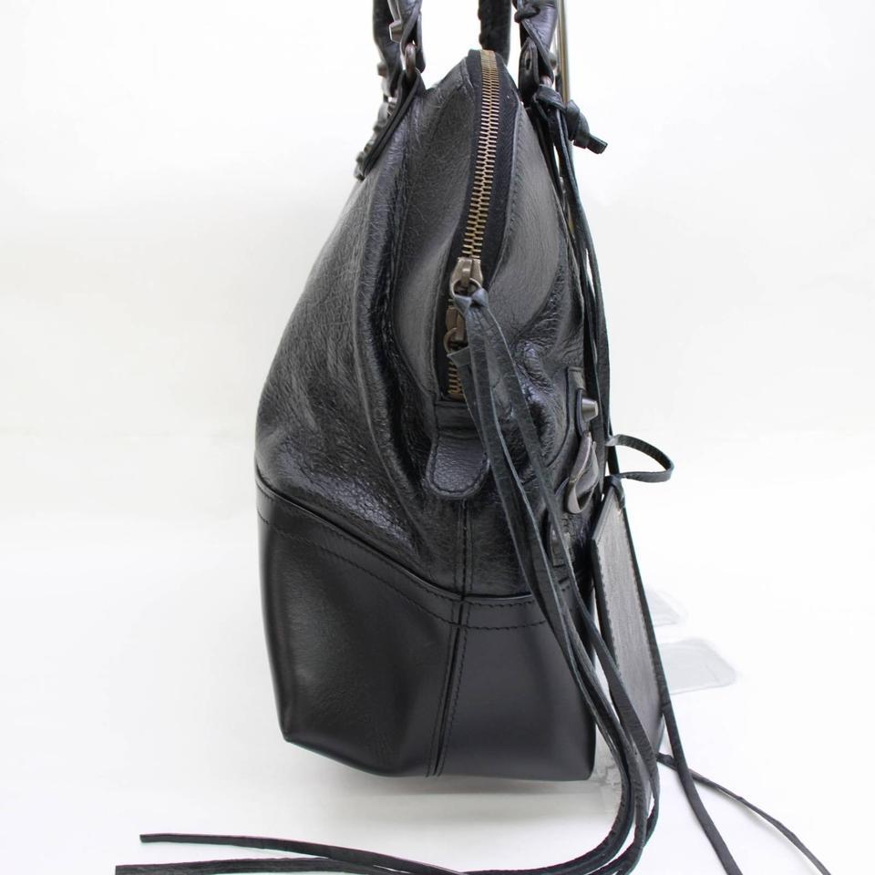 Balenciaga (Ultra Rare) City Tote 867395 Black Leather Weekend/Travel Bag For Sale 3