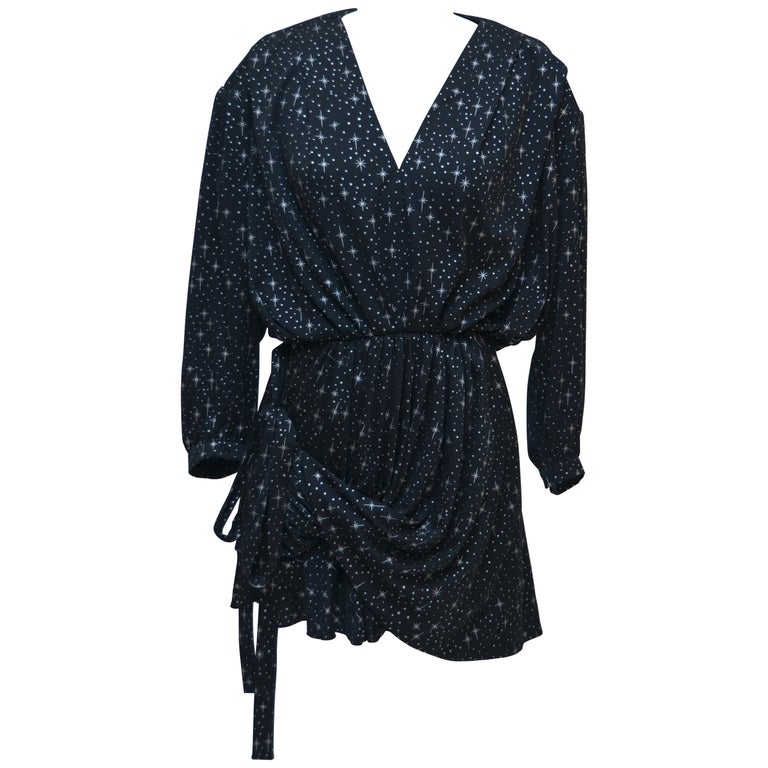 Balenciaga Uplift Star Print Jersey Dress 36FR at 1stDibs