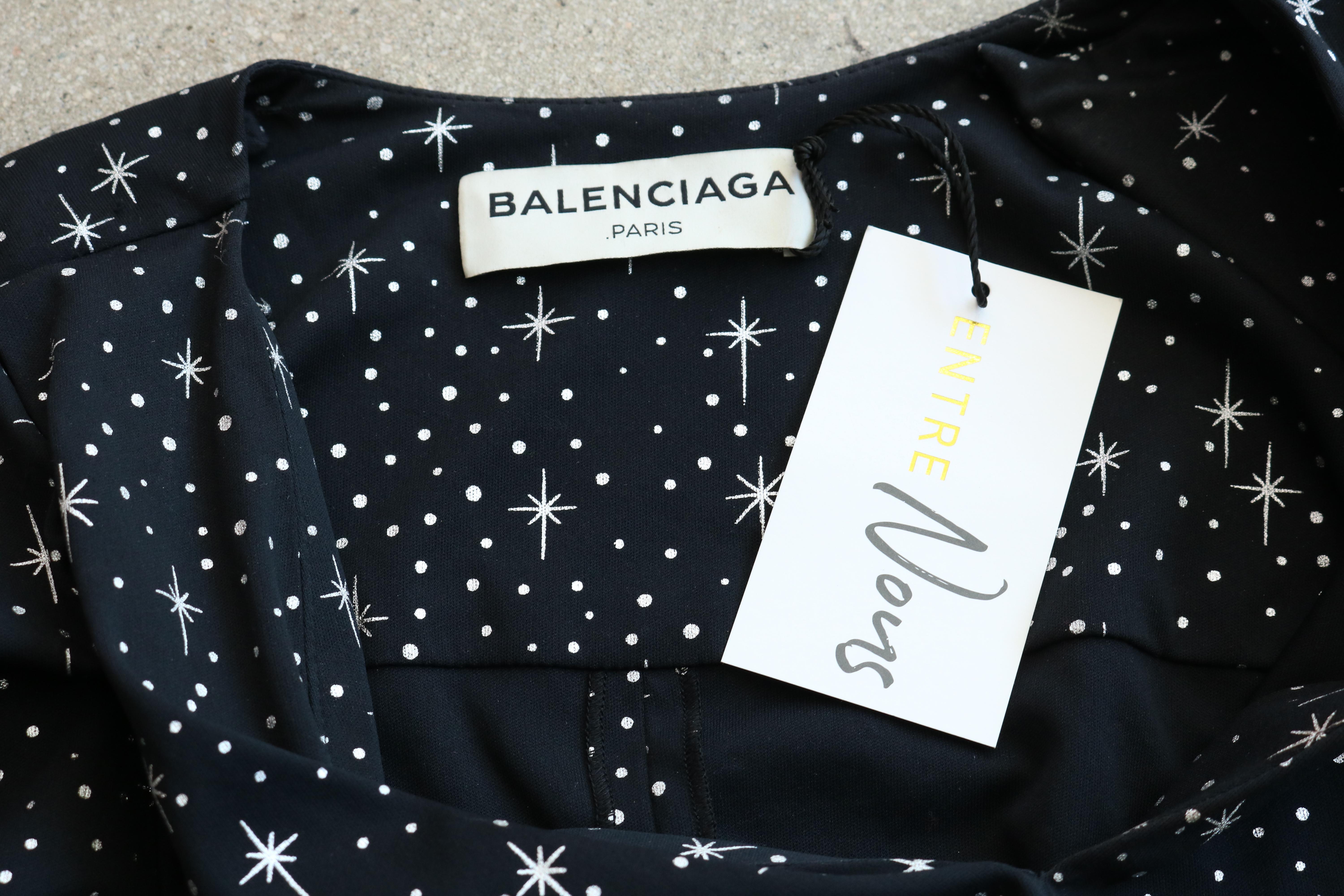 Black Balenciaga Uplift Star Print Jersey Dress For Sale
