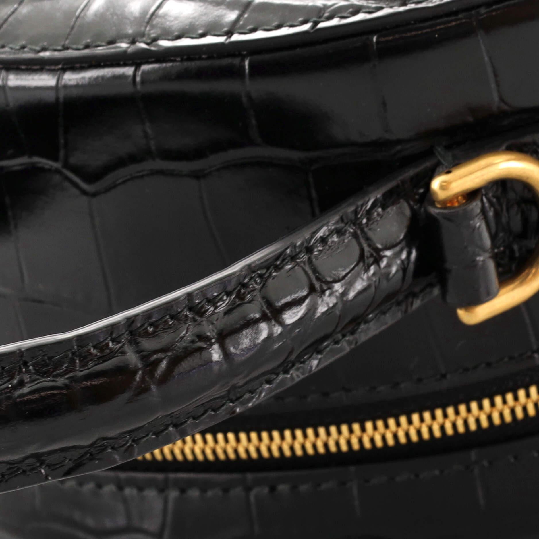 Balenciaga Vanity Round Bag Crocodile Embossed Leather XS 1