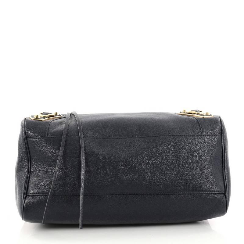 Black Balenciaga Velo Classic Metallic Edge Handbag Leather 