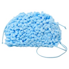 Balenciaga Veneta Chenille Mini Wave Sky Blue Pouch Clutch