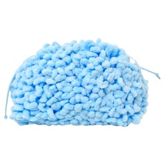 Balenciaga Veneta Chenille Mini Wave Sky Blue Pouch Clutch