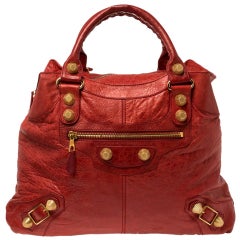 Balenciaga Vermillon Leather GGH Midday Bag
