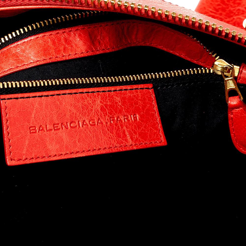 Red Balenciaga Vermillon Leather Giant Work Bag