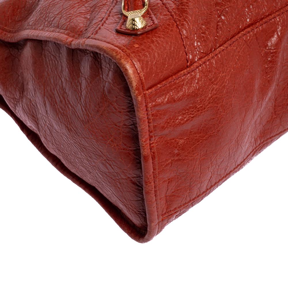 Balenciaga Vermillon Leather RH City Bag 6