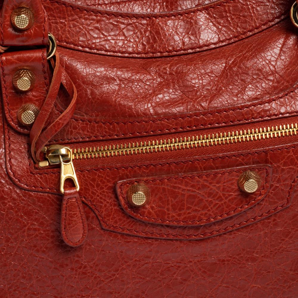 Balenciaga Vermillon Leather RH City Bag 4