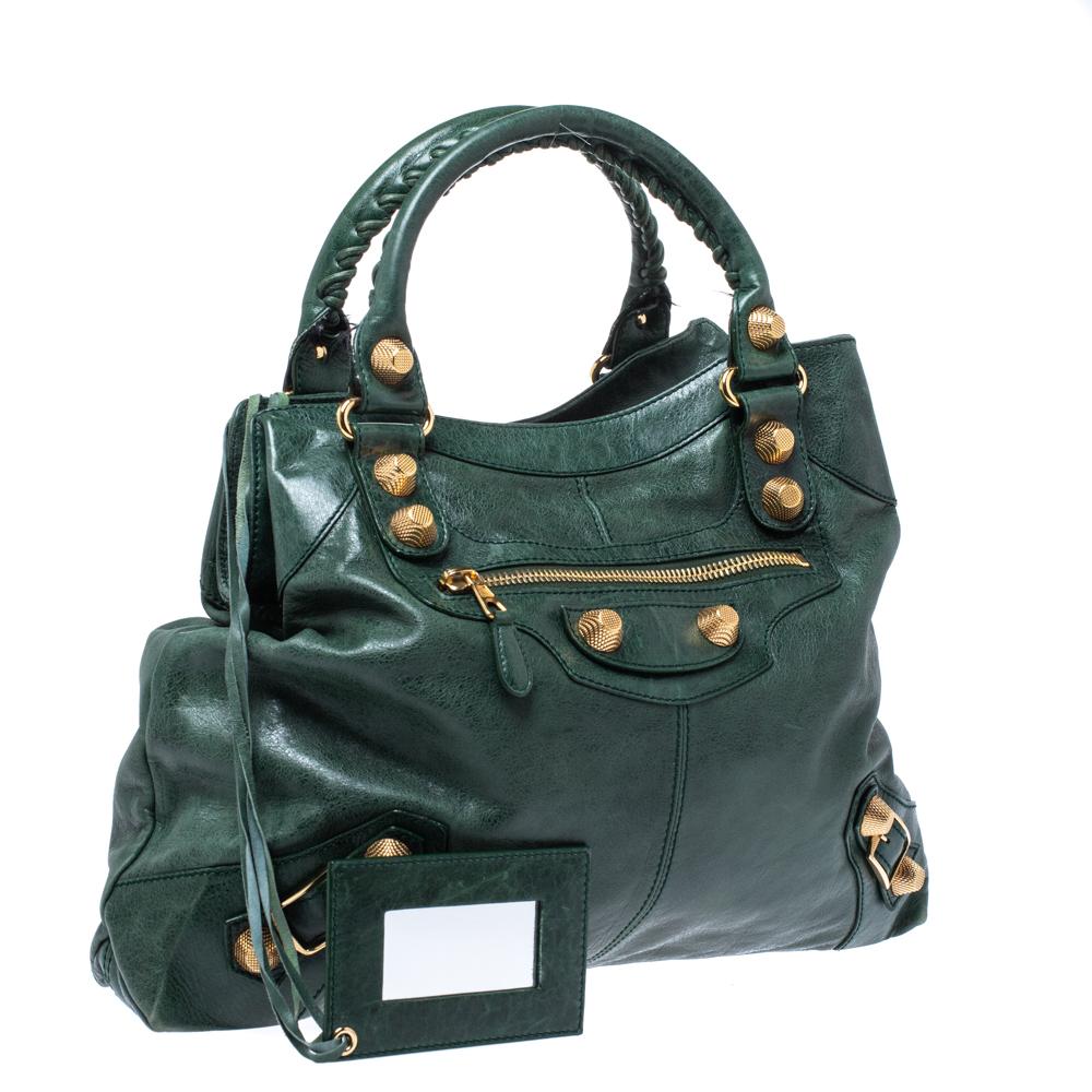 Balenciaga Vert Gazon Leather GGH Brief Bag In Good Condition In Dubai, Al Qouz 2