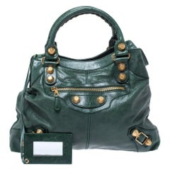 Balenciaga Vert Gazon Leather GGH Brief Bag