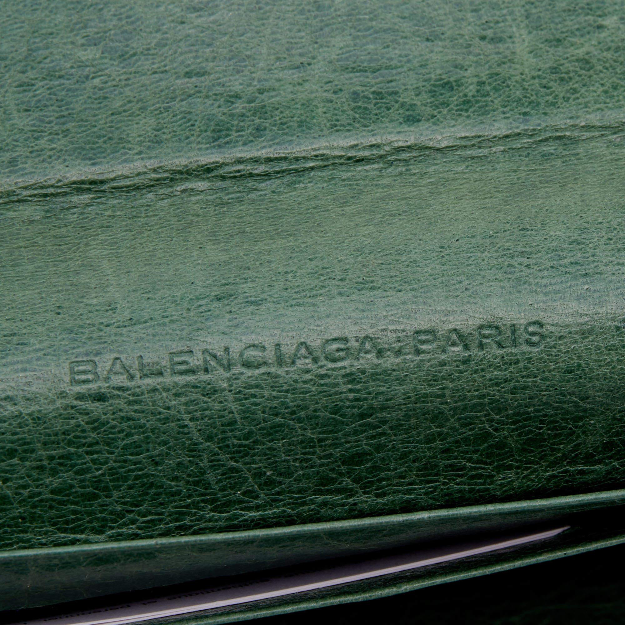 Balenciaga Vert Poker Leather City Flap Continental Wallet 3