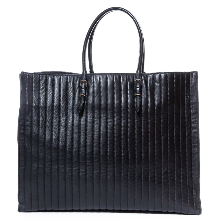 Balenciaga Vertical Quilted Black Papier A4 Tote For Sale at 1stDibs